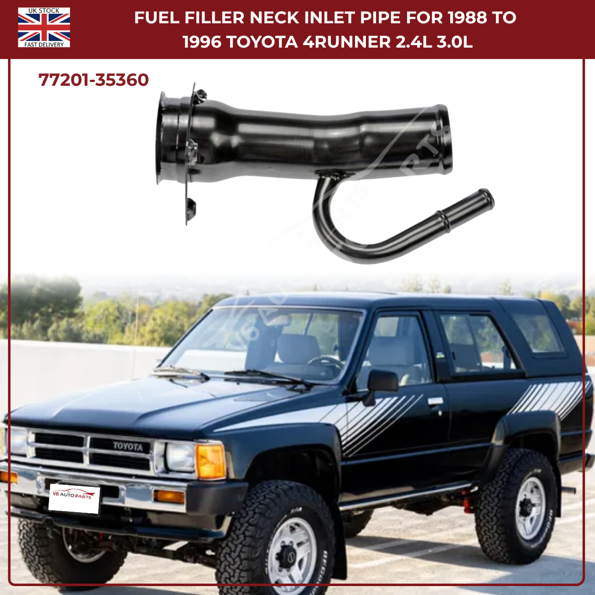 Fuel Filler Neck Inlet Pipe Tube – Fits 1988–1996 Toyota 4Runner & Hilux 2.4L / 3.0L