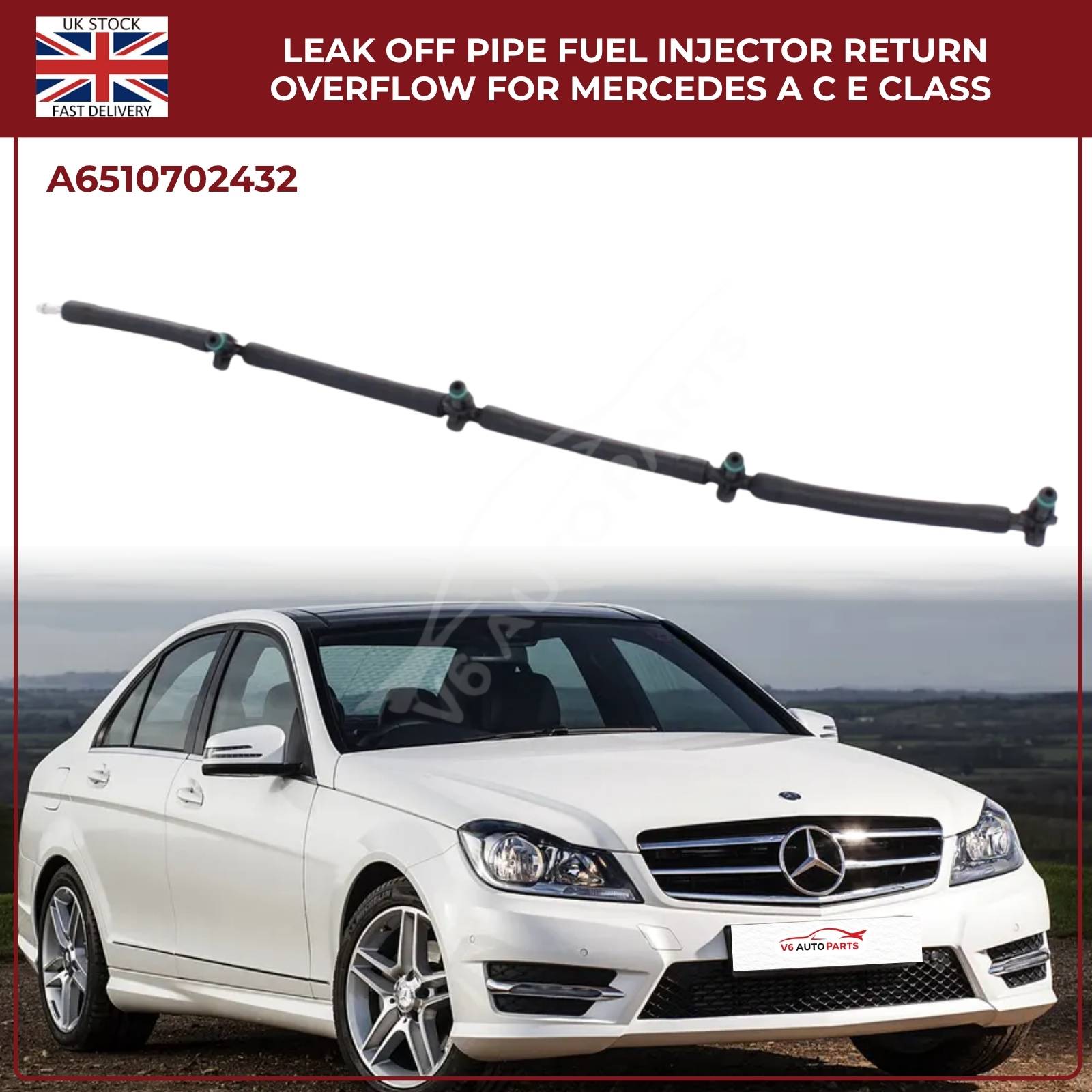 For Mercedes-Benz OM651 Diesel Injector Leak-Off Return Pipe | A6510702432