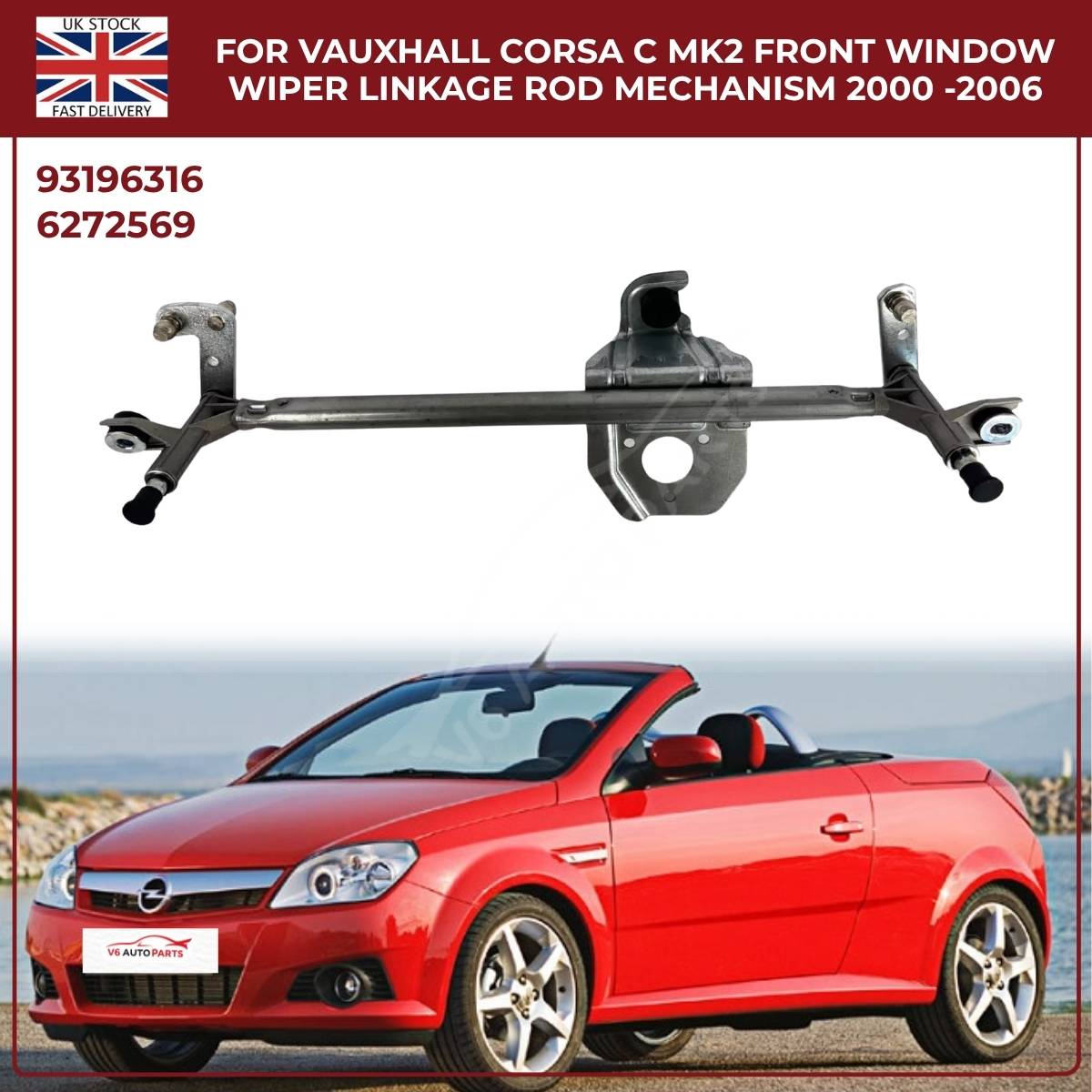 Front Windscreen Wiper Linkage Rod 2000 - 2006 Petrol For Vauxhall Corsa C MKII