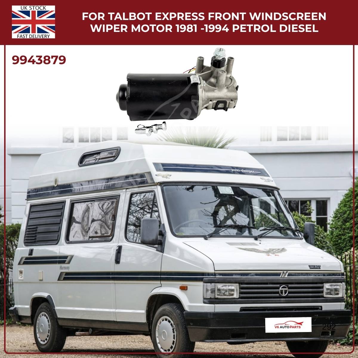 Front Windscreen Wiper Motor for Talbot, Fiat, Peugeot, Citroën (1981–2000) – OE 9943879