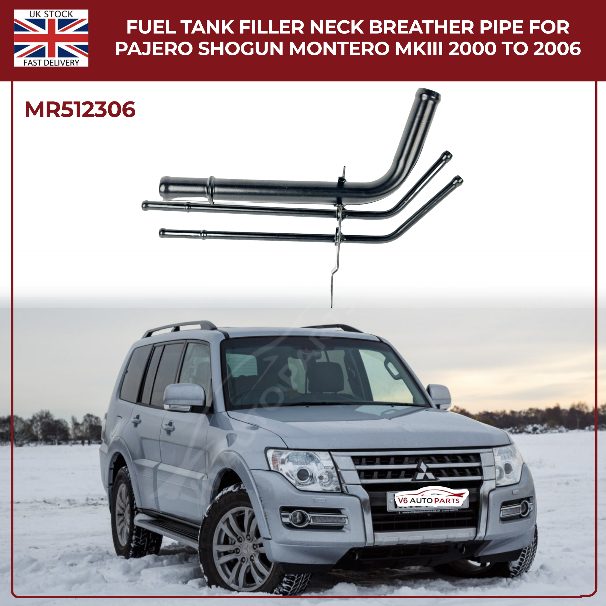 Fuel Tank Filler Neck Breather Pipe For 2000 To 2006 PAJERO SHOGUN MONTERO MKIII