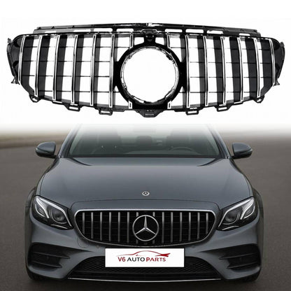 For  Mercedes-Benz E-Class A238 Front Bumper GT Panamericana Chrome Grille (2016–2021 | E250, E300, E400 | Avantgarde, Sport, AMG-Line)