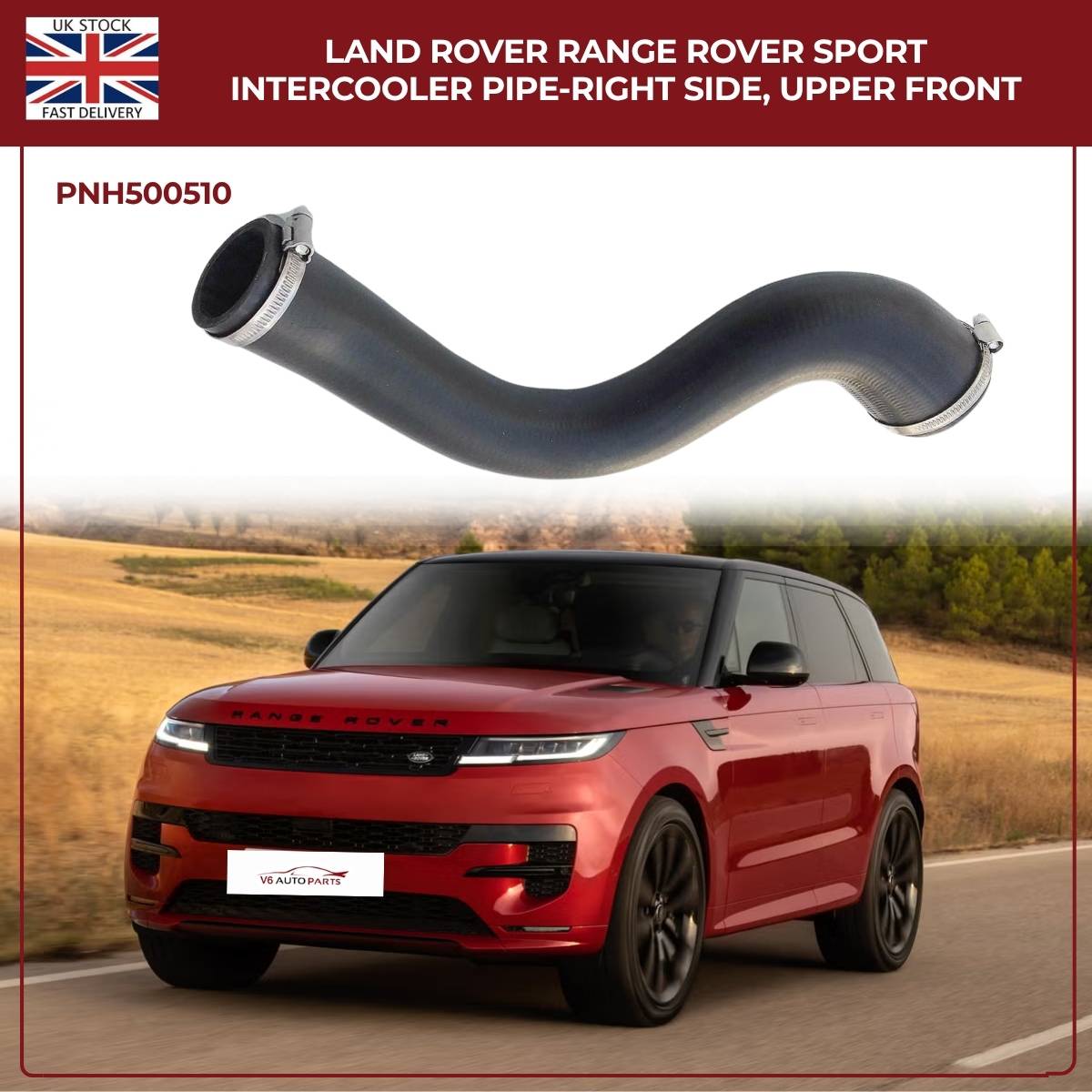 Intercooler Pipe Turbo Hose – Right Side Upper Front | Land Rover Range Rover Sport L320 & Range Rover L322 3.6 TDV8 Diesel (2006–2013)