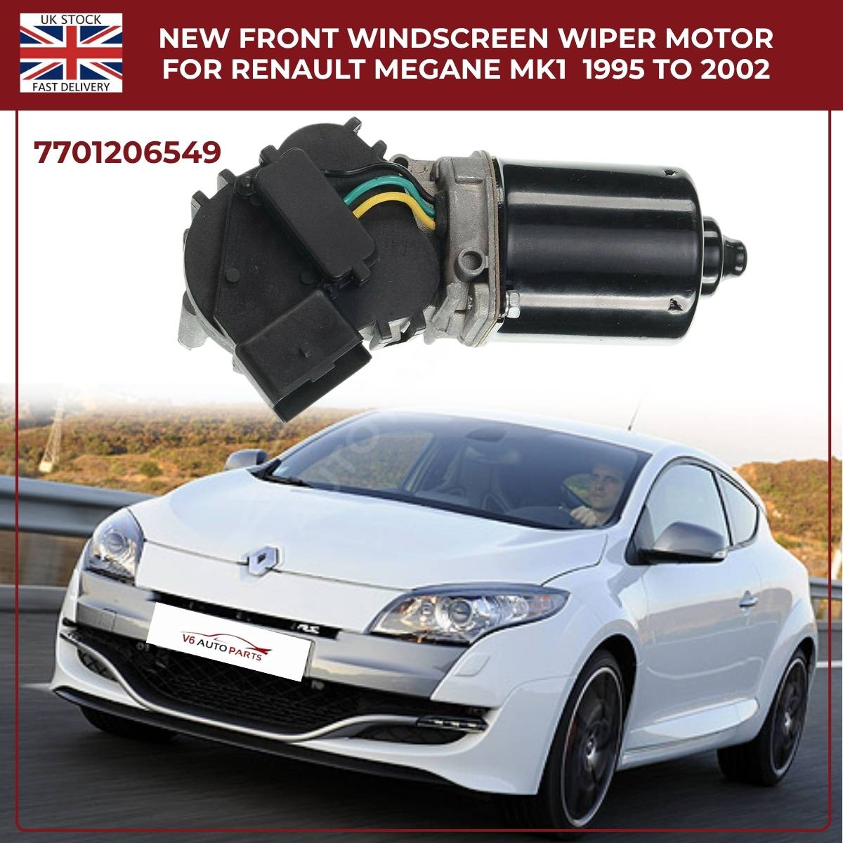 Front Windscreen Wiper Motor 12V | Renault Megane MK1 (1995–2002) FWD | OEM Part No. 7701206549