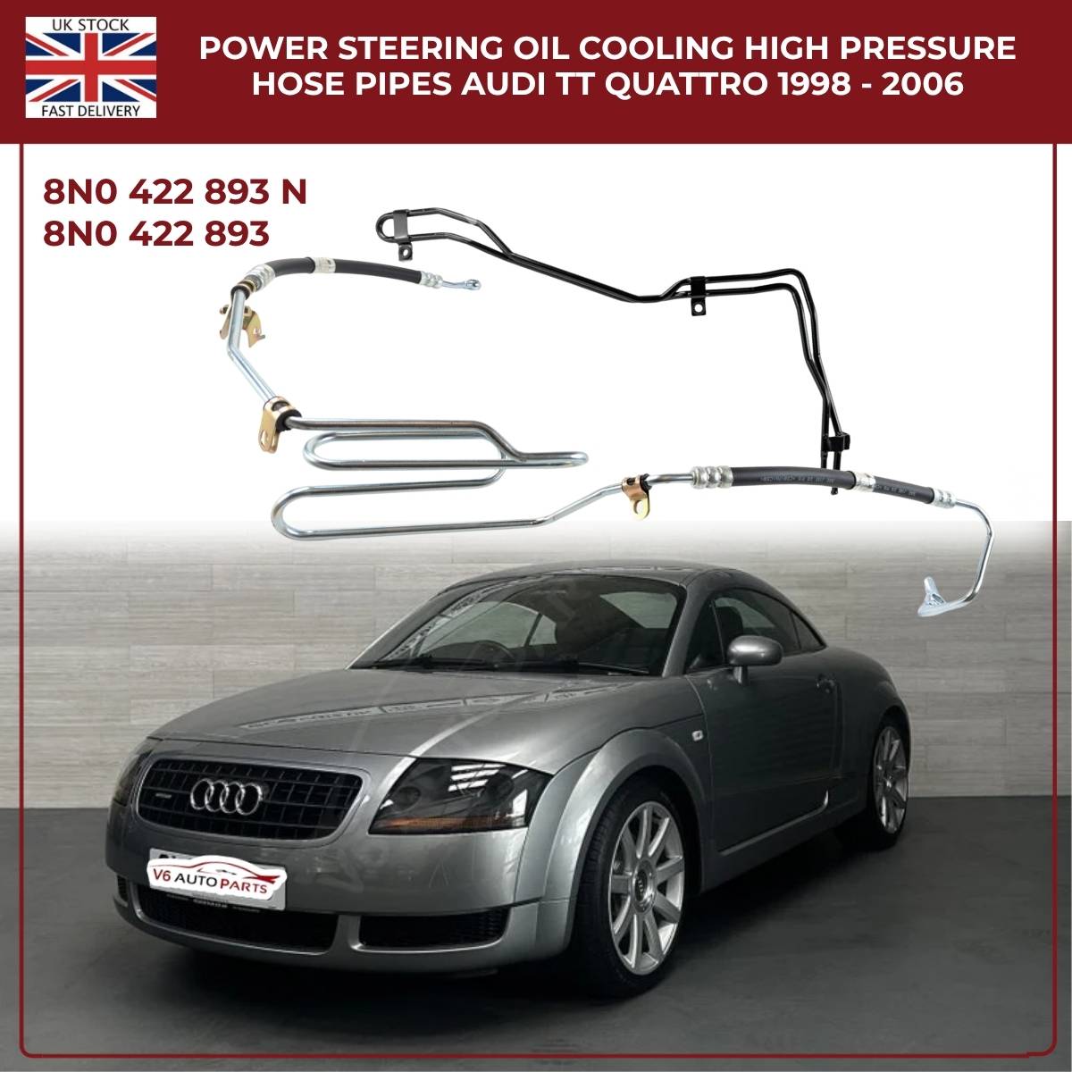 Power Steering Oil Cooling High-Pressure Hose Pipes For Audi TT 8N Quattro 1998–2006  | OEM Replacement