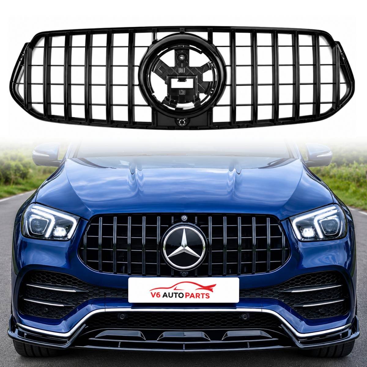 Front Bumper Panamericana GT Grille – Fits 2019–2023 Mercedes-Benz GLE-Class C167 GLE350 AMG