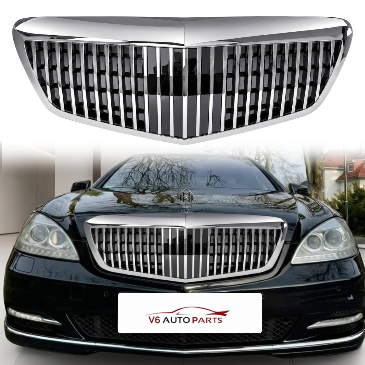 Front Radiator Chrome Grille – Mercedes-Benz S-Class W221 (2009–2013, S65 / S350 / Maybach)