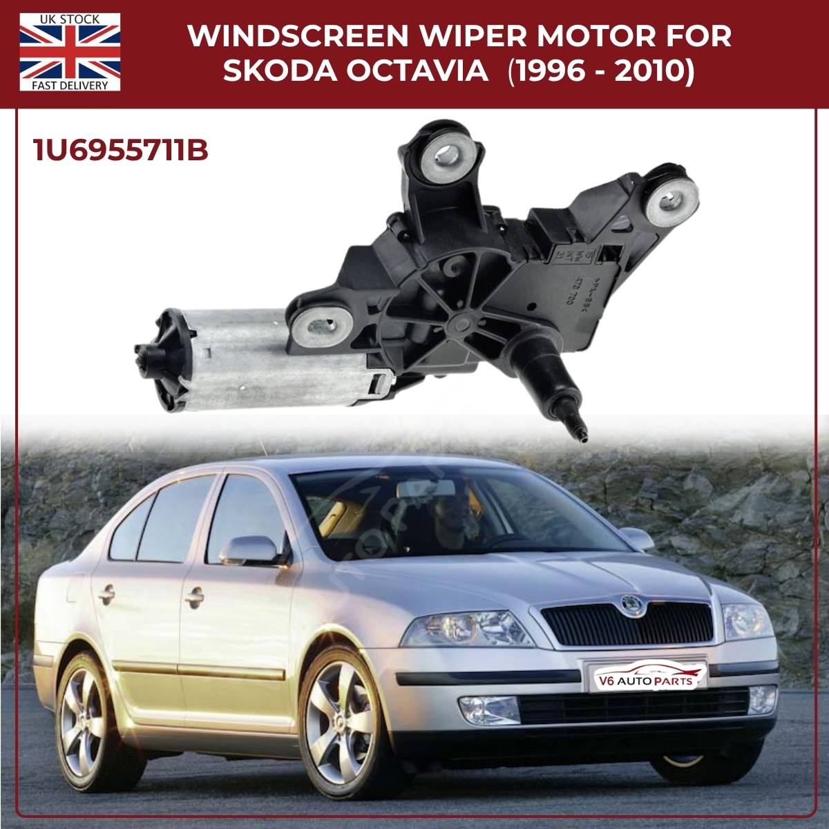 Rear Windscreen Wiper Motor For Škoda Octavia  (1996–2010) | OEM Part 1U6955711B