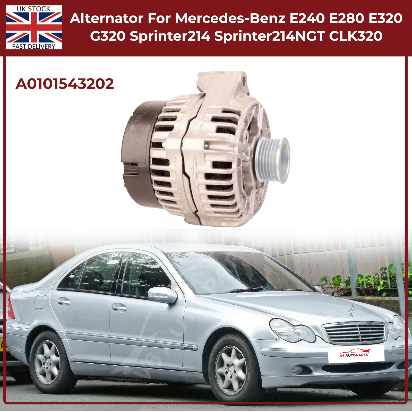 Mercedes-Benz Alternator – Fits E240, E280, E320, G320 (2.4, 2.6, 3.2 Petrol | 1995–2002)