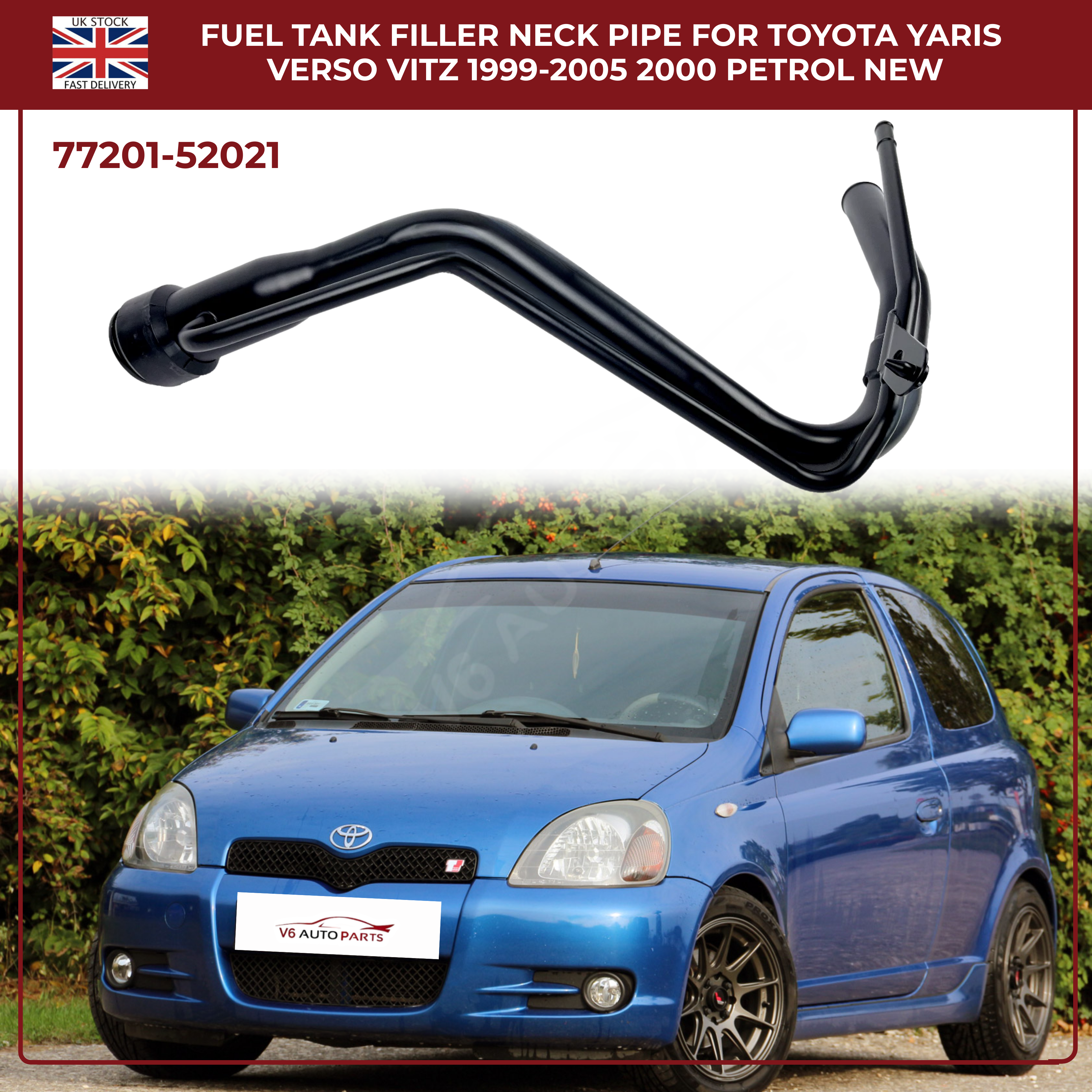 Fuel Tank Filler Neck Pipe For Toyota Yaris Vitz 1999 - 2005 1.0,1.3,1.5 Petrol