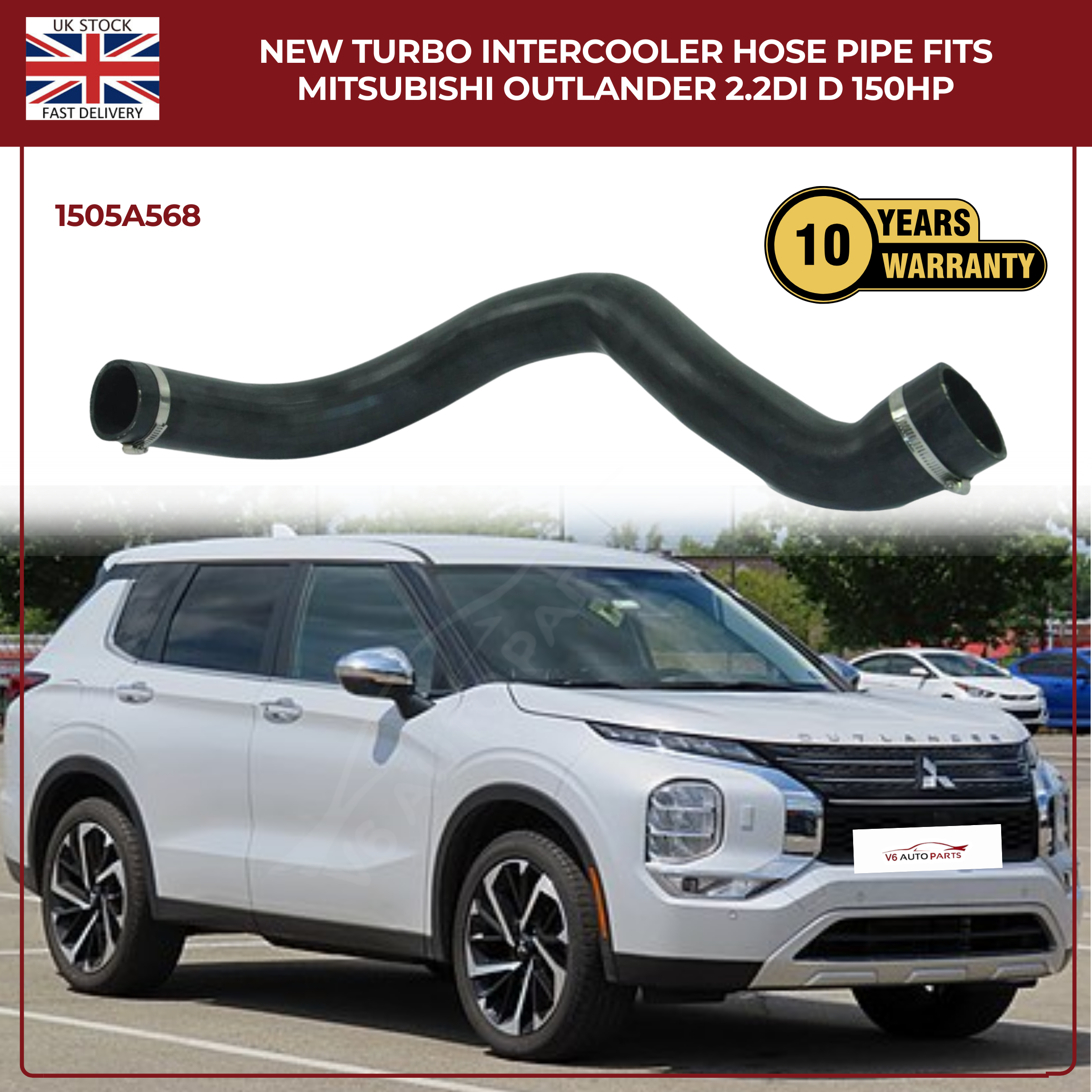 New Turbo Intercooler Hose Pipe Fits Mitsubishi Outlander 2.2Di D 150Hp