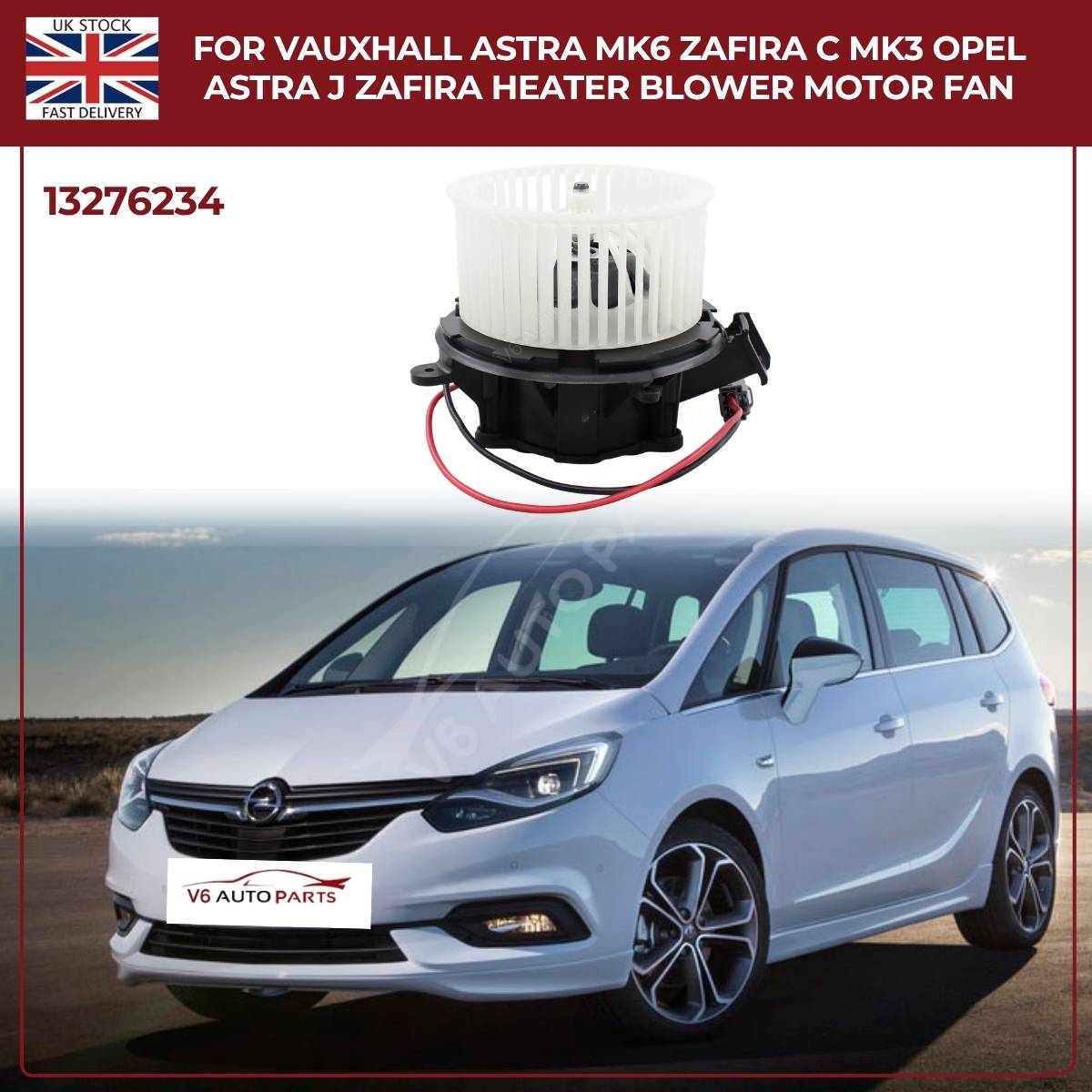 Heater Blower Motor Fan For Vauxhall Zafira C MK3, Astra J MK6, Cascada W13 | OEM Part #13276234
