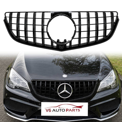 For Mercedes E-Class W207 GT Panamericana Front Bumper Grille – Gloss Black (E220, E300 | 2013–2016 Facelift)