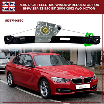 Image of BMW E90 E91 2004–2012 Rear Right Window Regulator Without Motor