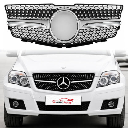 For Mercedes GLK‑Class X204 200CDI Front Radiator Grille (2008–2012 Pre‑Facelift, Chrome Finish)