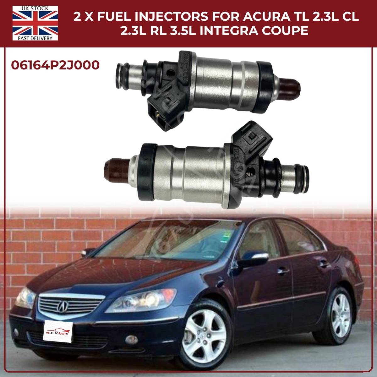 2PCS Fuel Injectors for Honda CR‑V MK1 2.0L Petrol (1997‑1998) | OEM 06164‑P2J‑000 Replacement