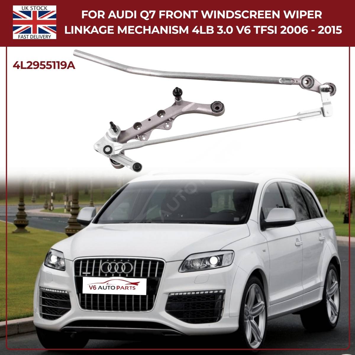 Front Windscreen Wiper Linkage  – Audi Q7 4L SUV (2006–2015) | 3.0 V6 TFSI | OEM 4L2955119A