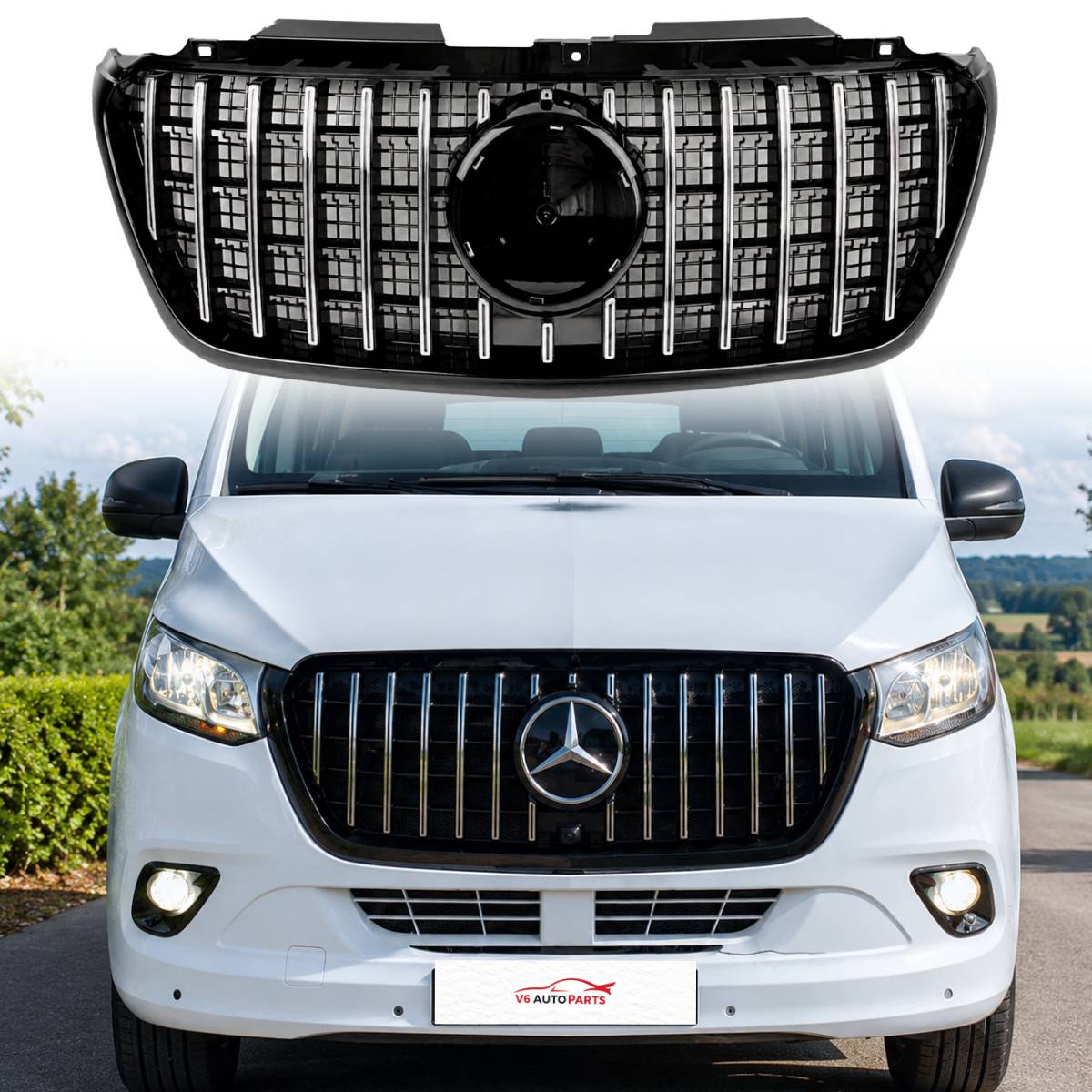 For Mercedes Benz Sprinter W907 2018–2025 Facelift Panamericana Front Radiator Grille