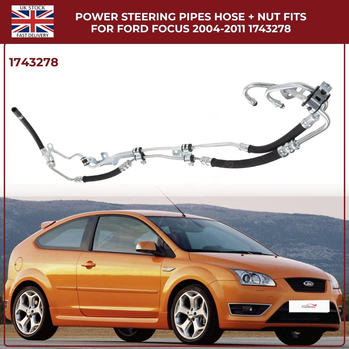 Ford Focus Mk2 / C‑Max Power Steering Pipe & Nut Assembly 2004‑2011 – Petrol & Diesel