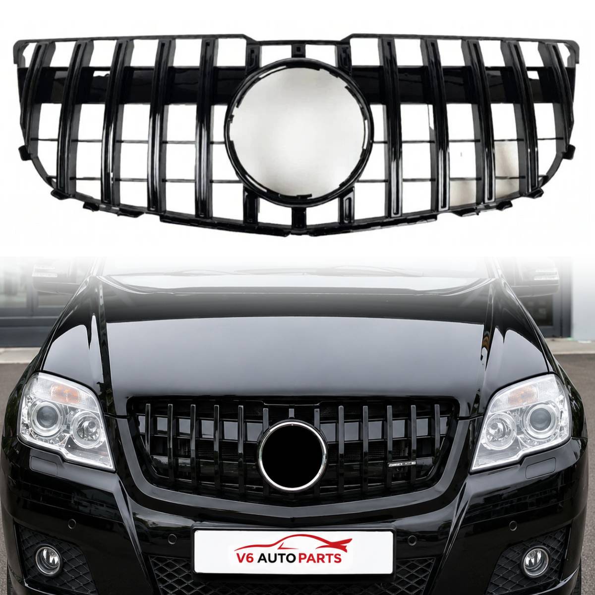 Front Radiator Panamericana Black Grille – Mercedes GLK-Class X204 GLK350/GLK300/GLK320 (2012–2015 AMG Style)