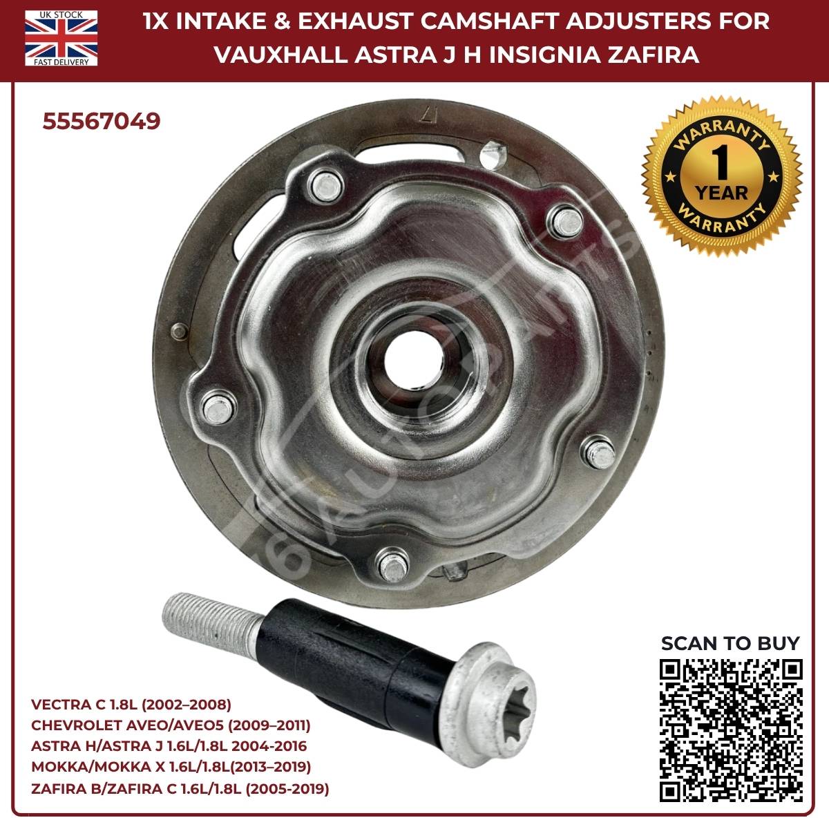 Camshaft Gear & Timing Adjuster 55567049 for Vauxhall Vectra C 1.8 (2002–2008)