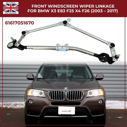 BMW Wiper Linkage Arm Assembly – Fits X3 F25 E83 & X4 F26 | OEM 61617051670 | Fast UK Dispatch