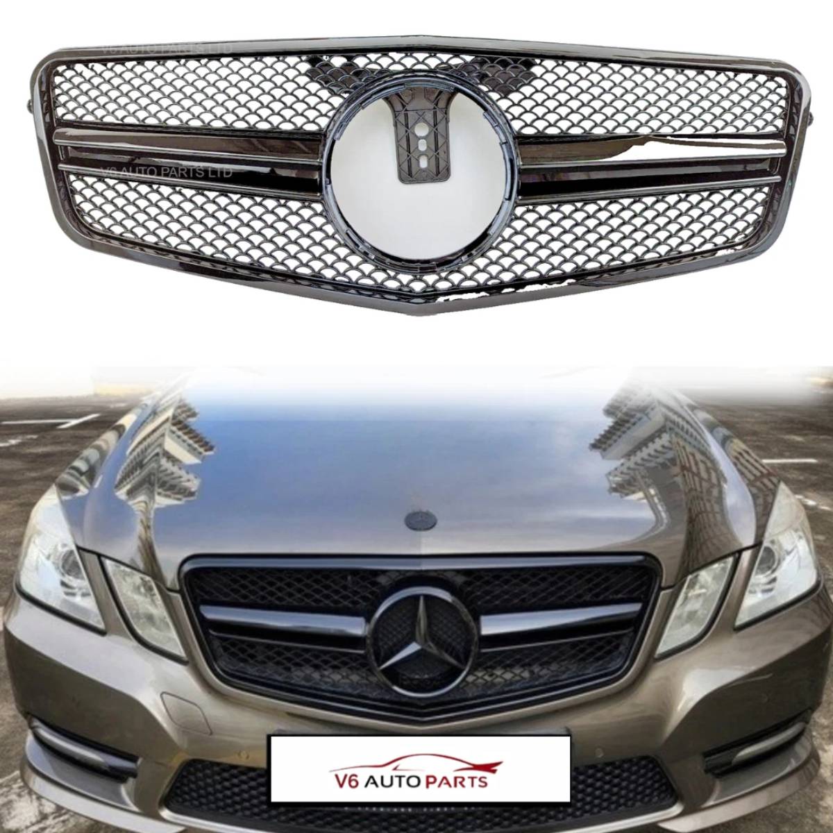 Frontstoßstangengrill für 2009–2013 Mercedes Benz S212 W212 E-Klasse AMG E63 E400 E500 