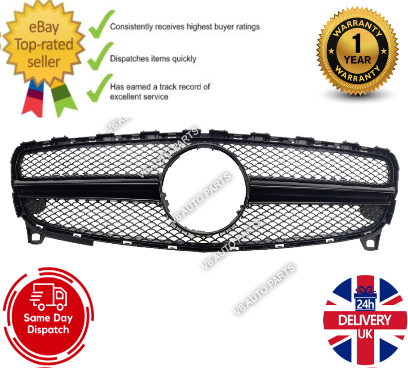 For Mercedes A-Class W176 A160 A180 Grill A250 Front Radiator Grille 2015 - 2018