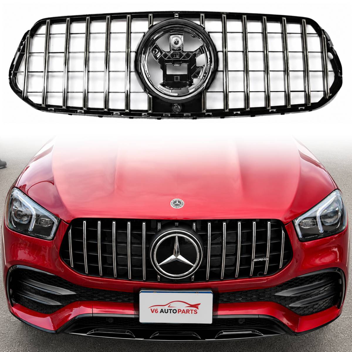 Chrome Panamericana AMG Front Bumper Grille – Mercedes GLE W167 (2019–2023) GLE500