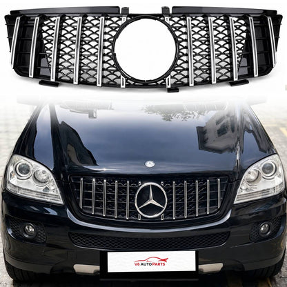 For Mercedes W164 ML-Class Front Bumper Chrome Sport Grille (2005–2008, ML550)