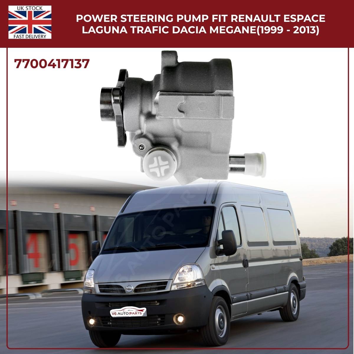 Power Steering Pump For Renault Espace Laguna Scenic Trafic Megane Dacia Petrol