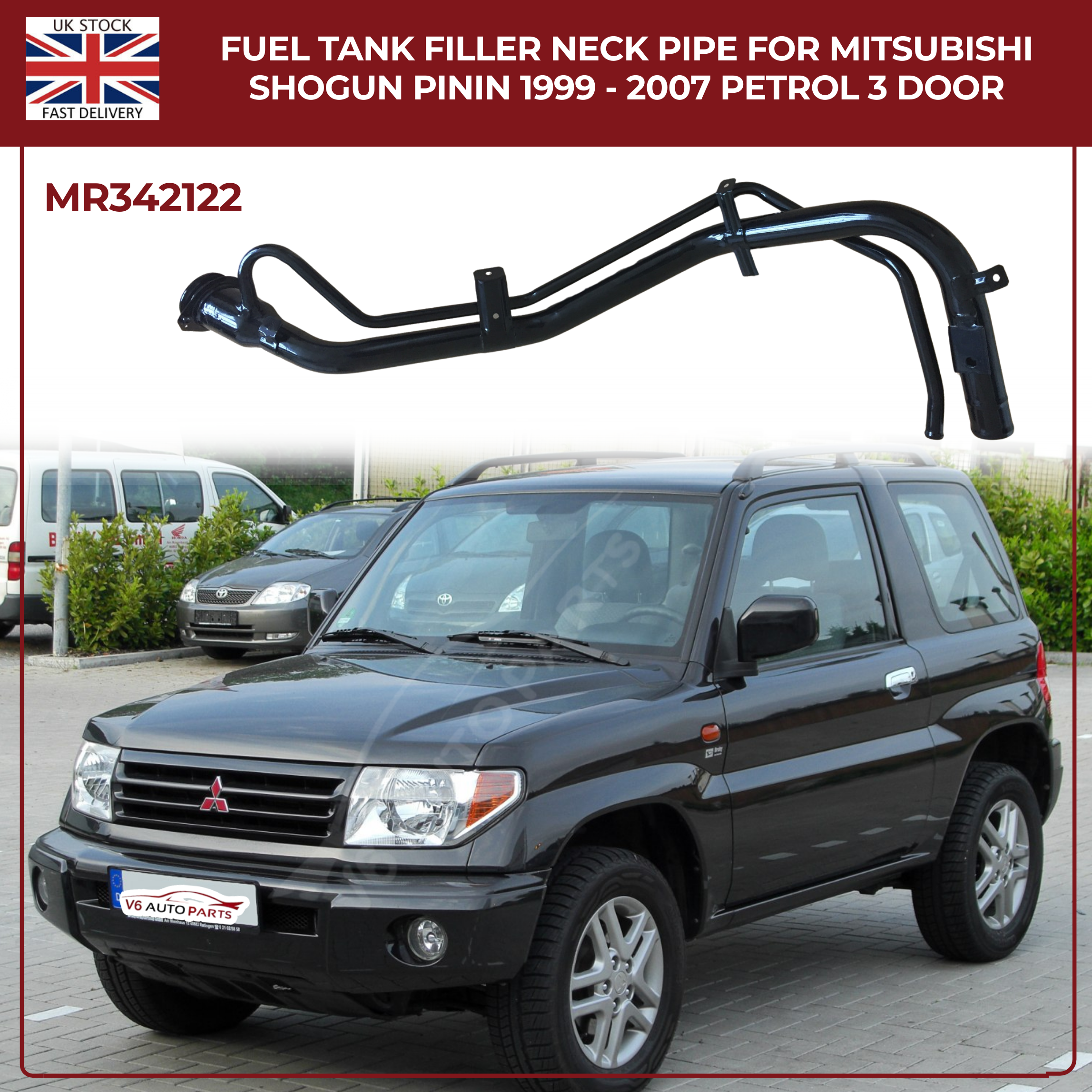 Fuel Tank Filler Neck Pipe For Mitsubishi Shogun Pinin 1999 - 2007 Petrol 3 DooR