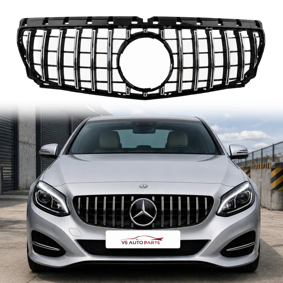 GT Panamericana Front Radiator Grille – Fits Mercedes-Benz B-Class W246 (B160, B250) 2011–2014 | Chrome Upgrade