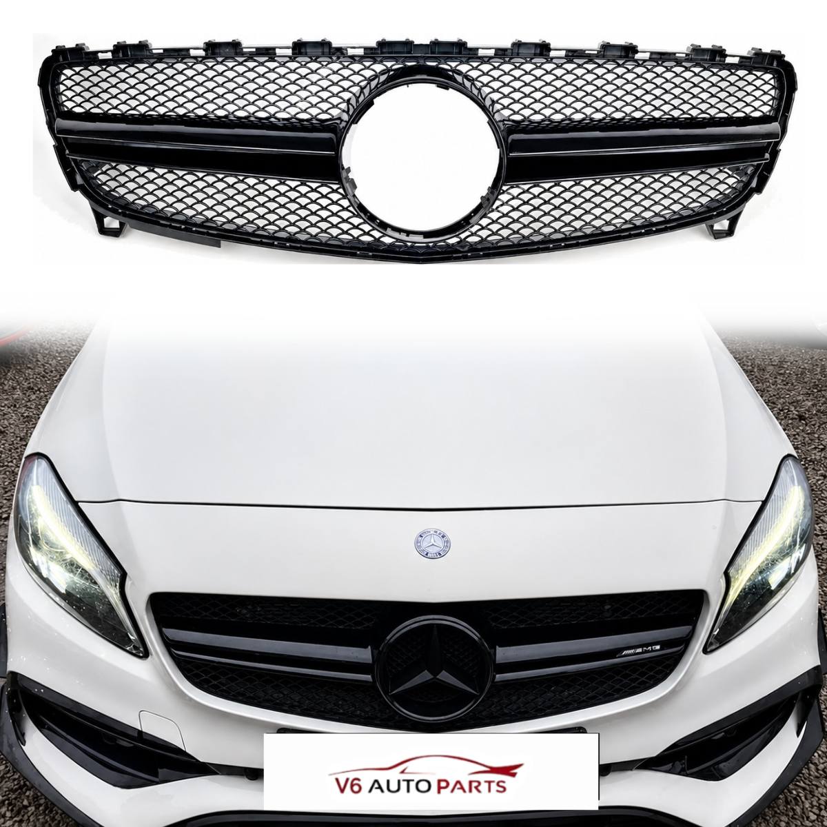 For Mercedes A-Class W176 A160 A220 A320 Replacement Front Radiator Black Grille AMG 2015-18