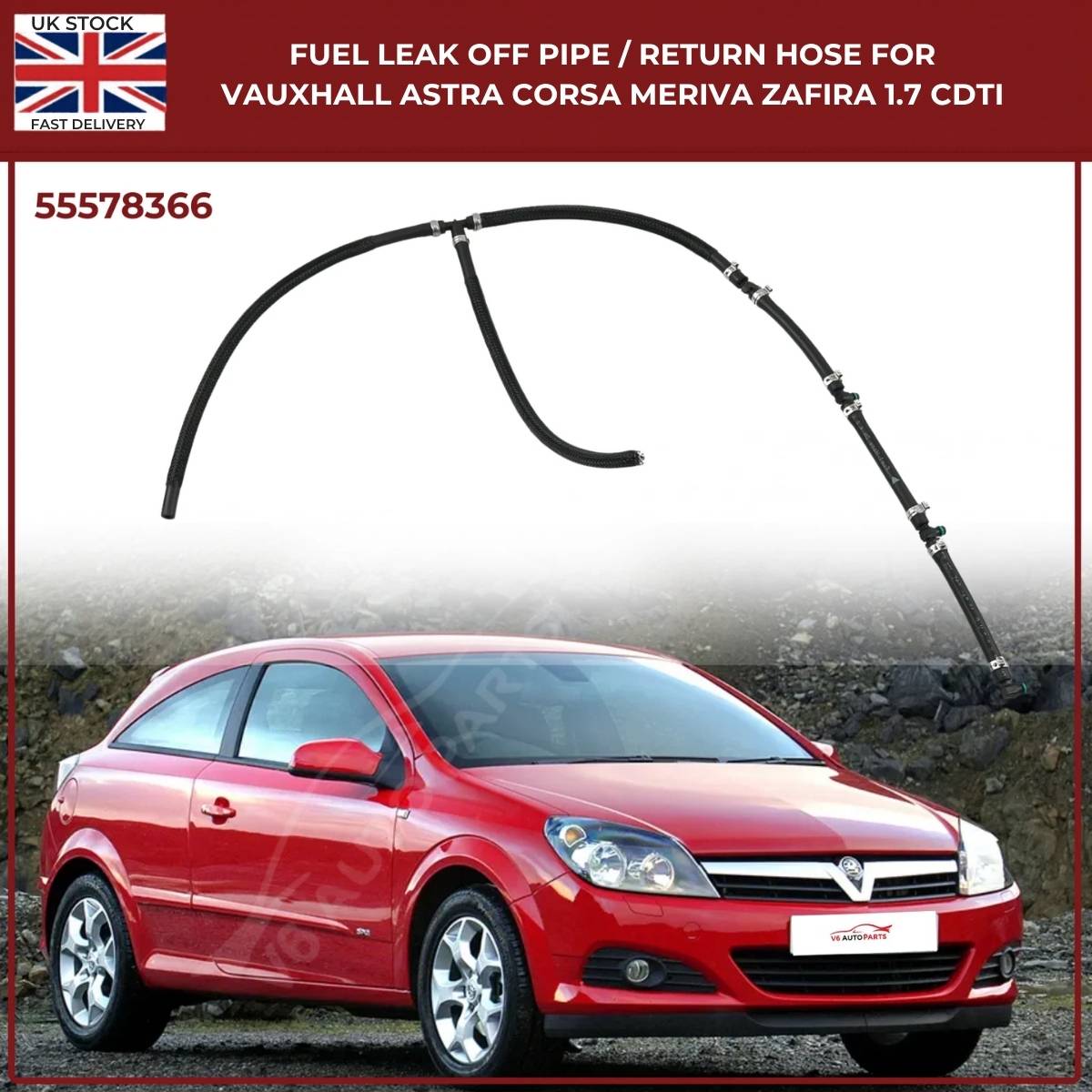 Fuel Leak Off Pipe Return Hose For Vauxhall Astra Corsa Meriva Zafira 1.7 CDTi