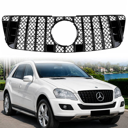 For Mercedes M-Class W164 Front GT Grille – Gloss Black (ML320/ML350/ML550, 2009–2012)