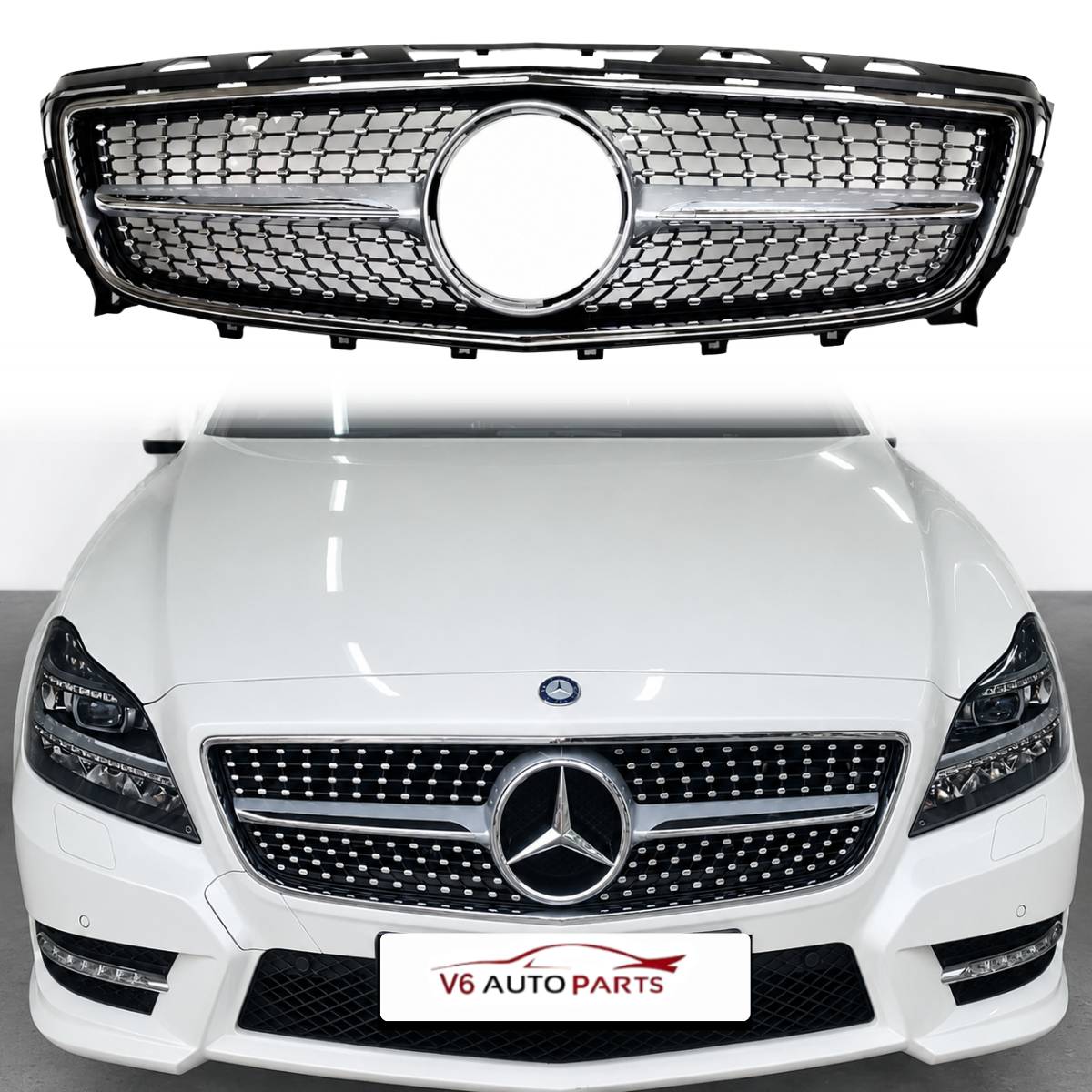 For Mercedes-Benz CLS-Class W218 Front Bumper Grille – Pre-Facelift 2011‑2014 (Fits CLS350, CLS500, CLS550, CLS400, CLS53)
