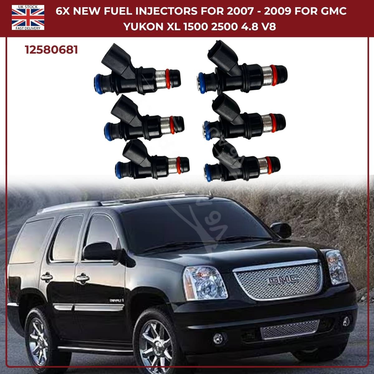 Set of 6 High-Flow Fuel Injectors | Fits 2005–2006 Chevrolet SSR 5.3L & 6.0L V8 Petrol | OEM 12580681 Replacement
