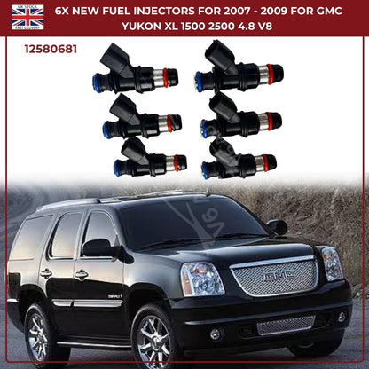 Set of 6 High-Flow Fuel Injectors | Fits 2005–2006 Chevrolet SSR 5.3L & 6.0L V8 Petrol | OEM 12580681 Replacement