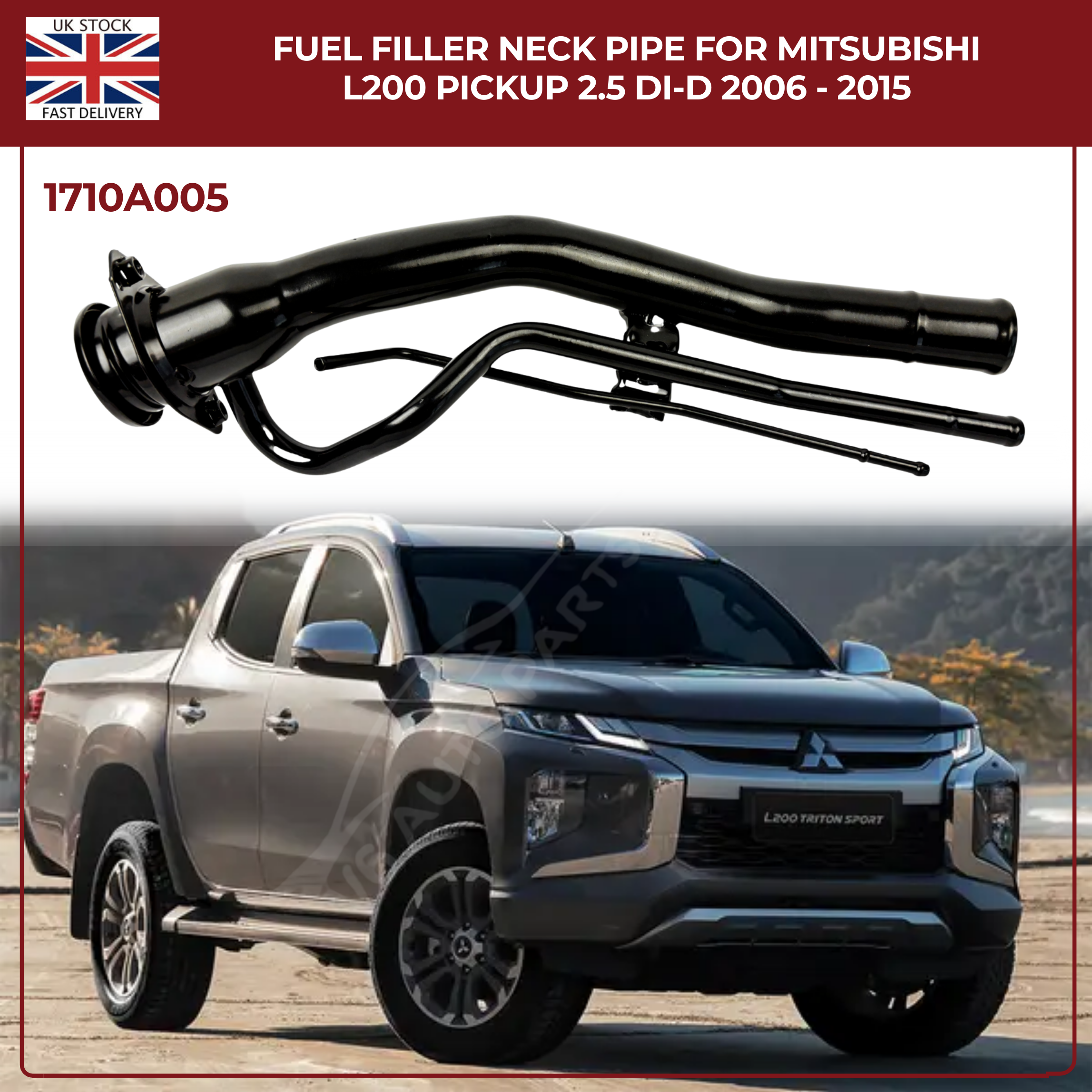 Fuel Filler Neck Pipe For 2006 - 2015 Mitsubishi L200 Pickup 2.5 DI-D 1710A005