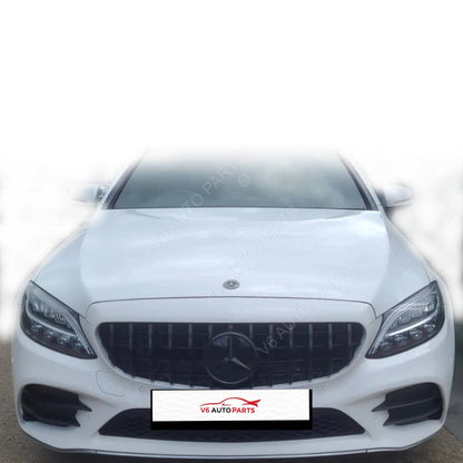Mercedes C-Class W205 C43 AMG Front Grille Emblem Badge – Gloss Black (2018–2020)