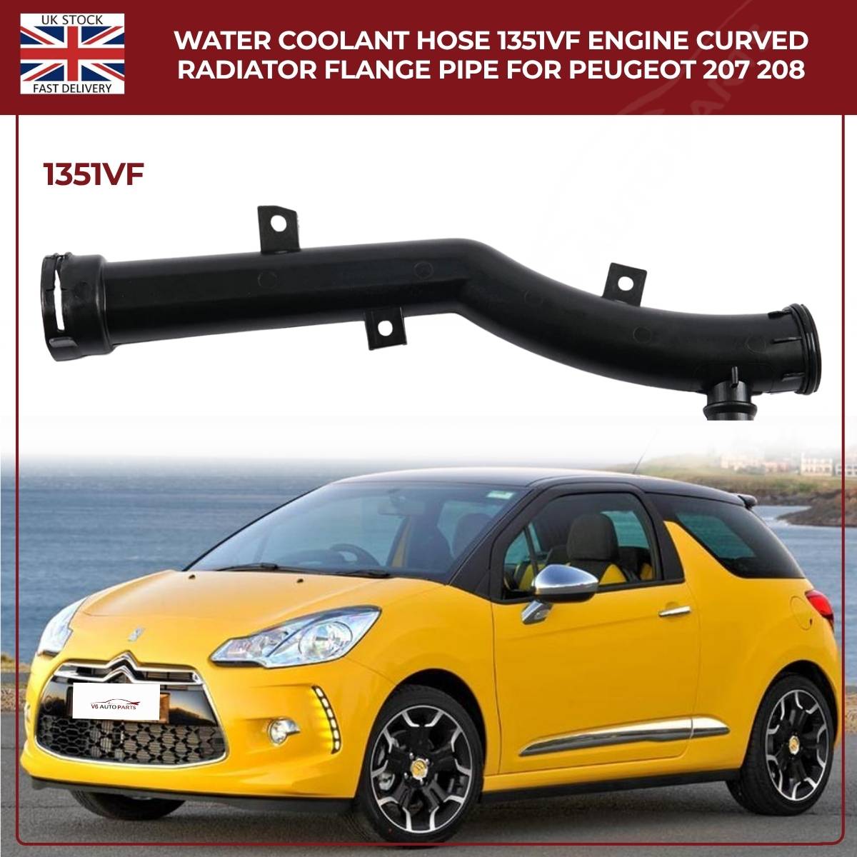 Water Coolant Hose  1351VF – Rear Right Engine Radiator Pipe for Peugeot & Citroën