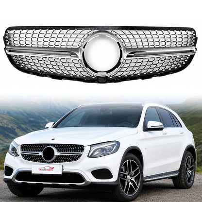 Frontstoßstangengrill für Mercedes 2015–2019 GLC-Klasse X253 GLC300 GLC350 Diamond 