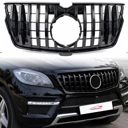 For Mercedes-Benz GL-Class X164 Front Bumper GT Panamericana Grille – Gloss Black (2009–2013)