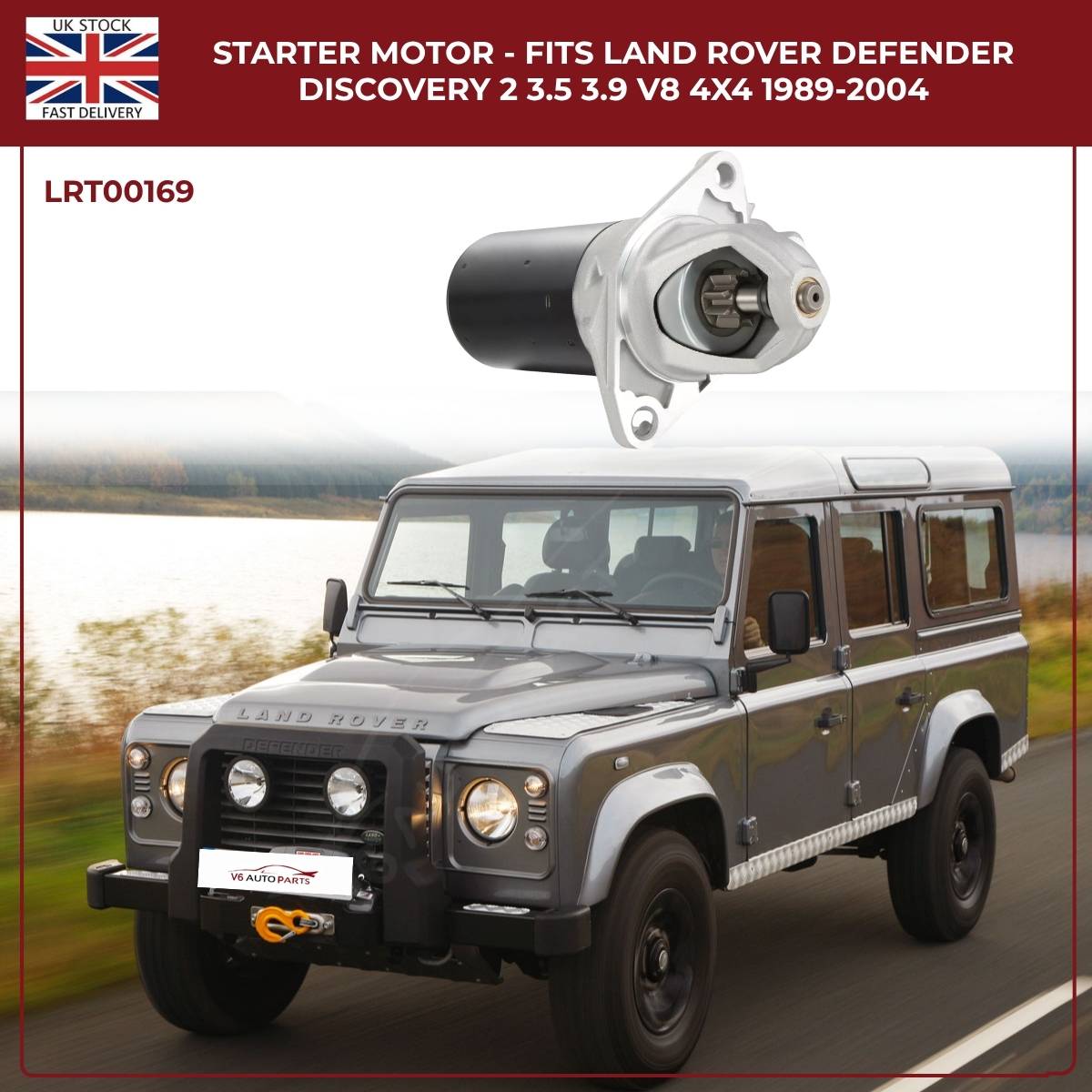 Starter Motor for Land Rover Defender & Discovery V8 (3.5, 3.9, 4.0) – 1989‑2004 | OEM Replacement