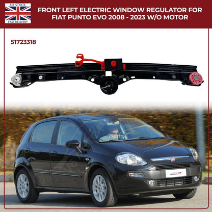 Front Left Electric Window Regulator (No Motor) – Fits Fiat Grande Punto & Punto Evo 2005–2023 | OEM 51723318
