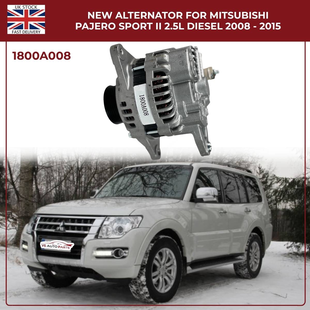 1800A008 Alternator – Mitsubishi L200 2008–2015 / Pajero Sport II 2.5L Diesel