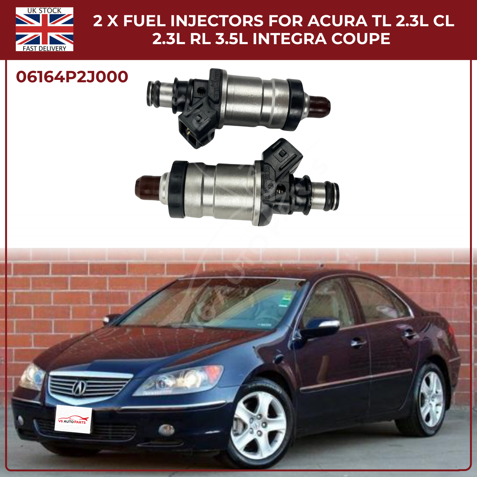 2PCS Fuel Injectors for Honda CR‑V MK1 2.0L Petrol (1997‑1998) | OEM 06164‑P2J‑000 Replacement