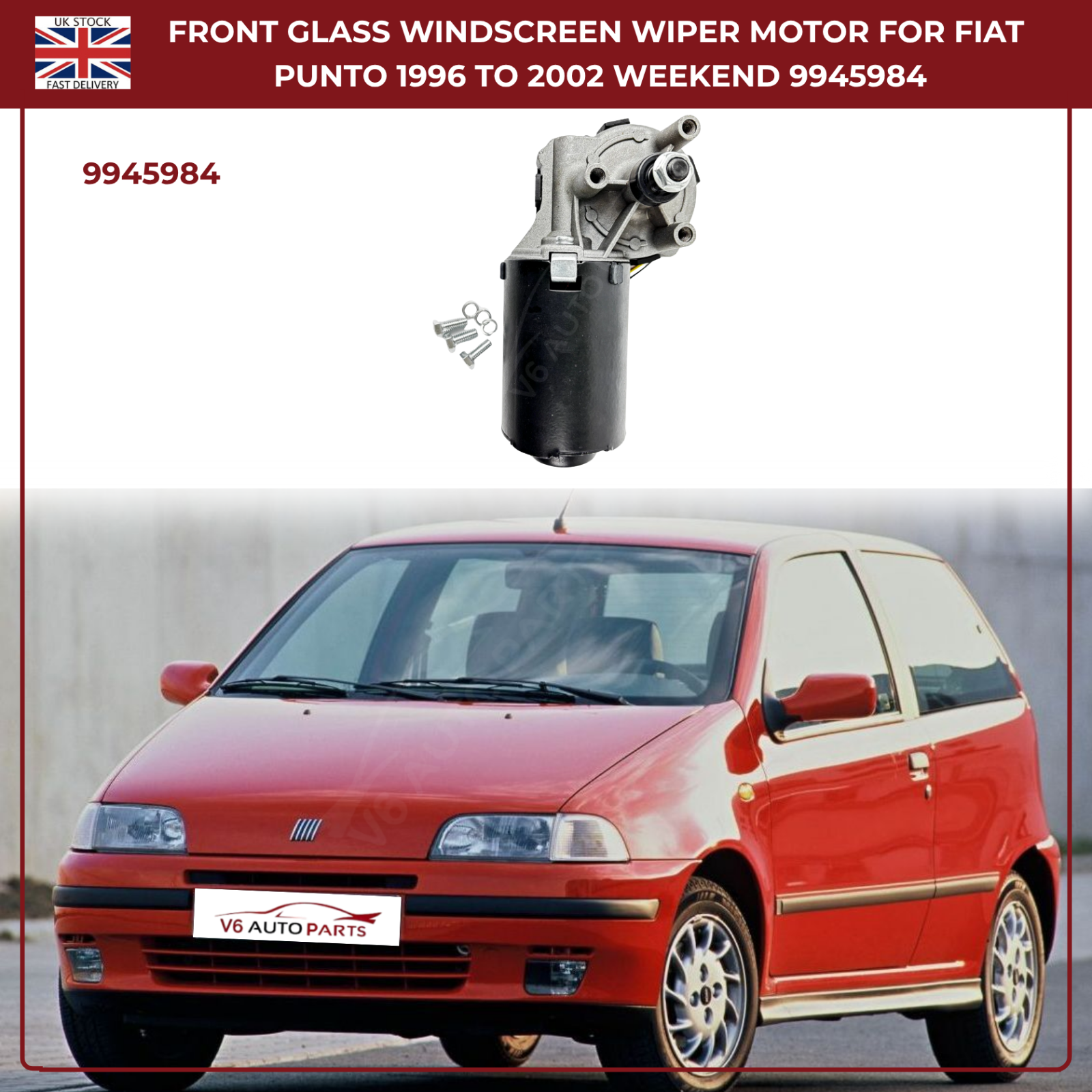 Front Windscreen Wiper Linkage Motor For Fiat Palio Weekend 1996 - 2002