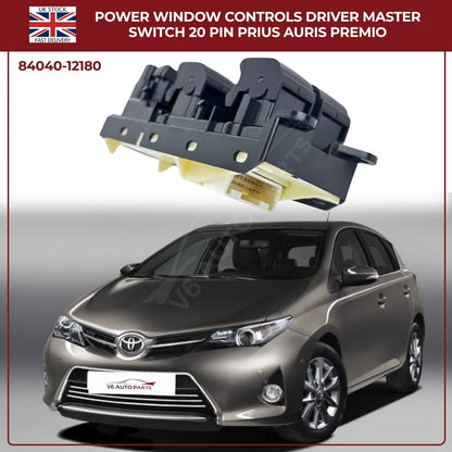 Toyota Lexus Driver Master Power Window Switch – Lock Control Buttons (OEM 84040‑12180, CT200h Prius Corolla)